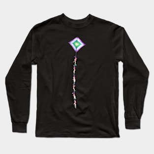 Kite on a black background Long Sleeve T-Shirt